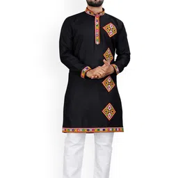 trustous Men Embroidered Regular Thread Work Pure Cotton Kurta with Pyjamas-8
