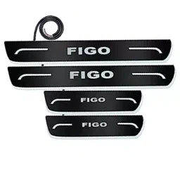Auto Pearl Car Door Foot Step Led Sill/Scuff Plates Mirror Finish Black Compatible For Ford Figo T2 (2012-2014), LEDBlklPLATE_Blk_FigoT2_2012_14 (Set of 4)-image-48
