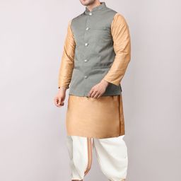 ADARNIYA Men Ethnic Motifs Embroidered Regular Kurta with Dhoti Pants-picture-2