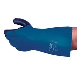 Ansell AlphaTec 04-005 Blue Cotton Chemical Resistant Gloves Size 9 PVC Coating, 4005090-picture-46