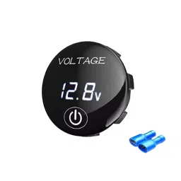 amiciSmart Digital Battery Capacity Meter DC 5–48 V Voltmeter for Lead Acid Batteries Touch Switch For Car & Motorcycle – Black, 1xVOLT-5V-14