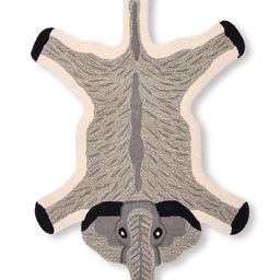 Exotic India White & Black Elephant Printed FloorMats-18