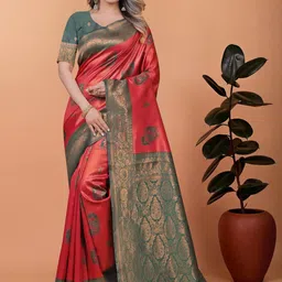 KALINI Red Art Silk Sarees-image-69