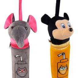 SS Impex Bottle Cover Mickey Elephant Soft Plush Stretchable Baby Feeding Bottle cover Combo Pack - Yellow & Grey-19