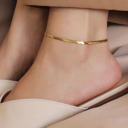 Yu Fashions Sleek Animal Snake Golden Minimal Korean Anklet-image-47