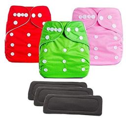 Sparkle Joy Free Size Reusable Cloth Diaper With Insert Pack Of 3- Multicolor-16