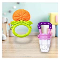 Joy Buzz Fruit Teether & Star Nibbler Combo | BPA-Free Silicone Teething Toys | Soft & Safe Baby Gum Massagers- Pack of 2 (Yellow & Purple)-5