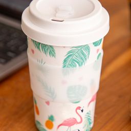 The Bamboo Co Tropical Flamingo Bamboo Travel Coffee Mug-image-44