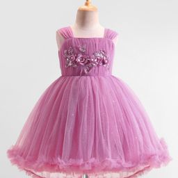 Mark & Mia Woven Sleeveless Party Dress With Floral Applique & Sequin Detailing - Pink-image-90