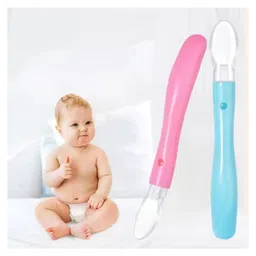 Baby Miniature Premium Safe Feed Silicone Feeding with Ultra-Soft | BPA Free Self Feeding Utensil | Baby Weaning Spoon for Kids 4 Months+ (Set of 1, Multicolor)-picture-4