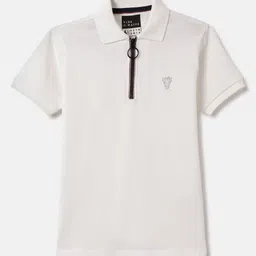 Blue Giraffe Boys Polo Collar Pure Cotton Applique T-shirt-image-61