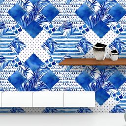 ArtzFolio Printed UV-Resistant Anti-Bacterial Blue Watercolor Elements Peel & Stick Wallpaper-image-9