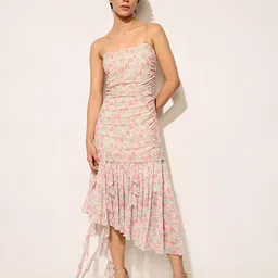 ONLY Floral Print Net Bodycon Midi Dress-picture-15