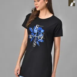 Christy World Women 2 Printed Extended Sleeves Applique T-shirt-image-63