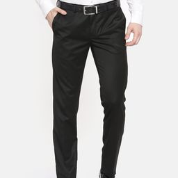 Blackberrys Men Black B-95 Slim Fit Solid Formal Trousers-image-44