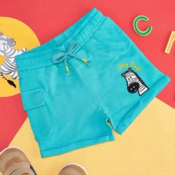 Pantaloons Baby Kids Ceramic Blue Cotton Embroidered Shorts-picture-47