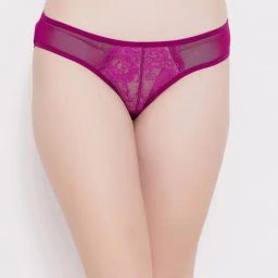 Clovia Purple Lace Bikini Panty-image-33