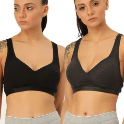 Lady Lyka Multicolor Non Wired Padded Sports Bra (Pack of 2)-image-98