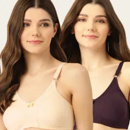 Lady Lyka Multicolor Non Wired Non Padded T-Shirt Bra (Pack Of 2)-image-77