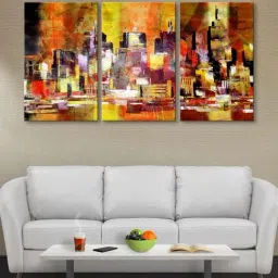 999Store Multicolor Abstract Art 3 Frame Canvas Paintings-32