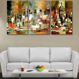 999Store Multicolor Abstract Art 3 Frame Canvas Paintings-24