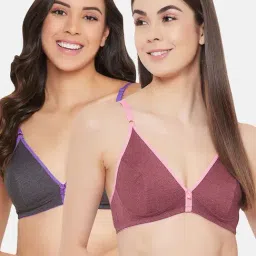 Clovia Multicolor Non Wired Non Padded Plunge Bra (Pack Of 2)-picture-19