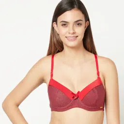 Da Intimo Red Under Wired Non Padded Full Coverage Bra-picture-19