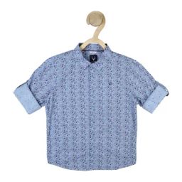 Allen Solly Junior Blue Cotton Printed Full Sleeves Shirt-picture-12