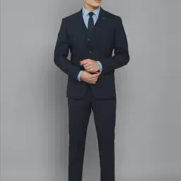 Allen Solly Navy Slim Fit Three Piece Suit-image-23