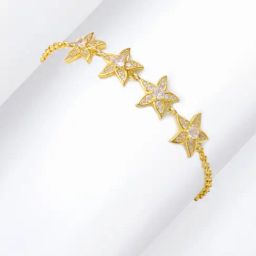 GIVA 925 Silver Golden Dancing Stars Bracelet for Women & Girls-image-38