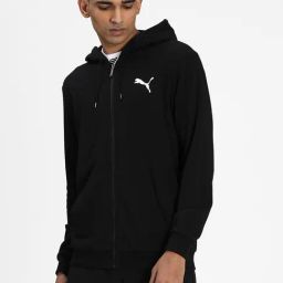 Puma Essentials Black Cotton Regular Fit Hooded Sweatshirt-image-65