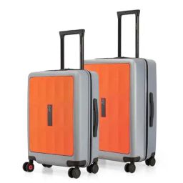 Nasher Miles Zanzibar Orange & Grey 8 Wheels Medium Hard Cabin Trolley Bag Set of 2-17