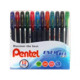 PENTEL Energel Roller Gel Pens Assorted Color Tip Size 0.7 mm BL417 (Pack of 12)-image-76