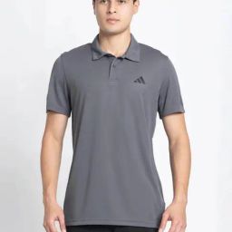 Adidas Grey TR-ES BASE Polo T-Shirt-image-55