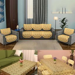 Kuber Industries Gold-Toned Cotton Sofa Cover-image-75
