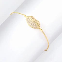 GIVA 925 Silver Golden Kiss Him Goodbye Bracelet for Women & Girls-picture-1