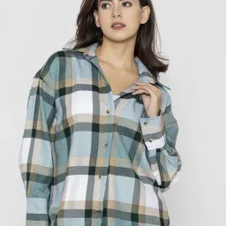 Lounge Dreams Green Oversized Fit Acrylic casual shirts-picture-17
