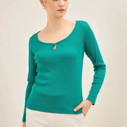 SALT Attire Green Plain Top-image-65