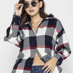 Lounge Dreams Navy Blue Oversized Fit Acryliccasual shirts-image-26