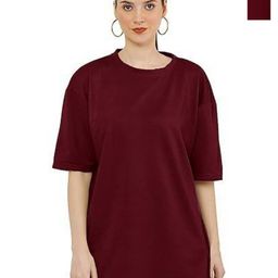 NOTWILD Women Pack Of 2 Solid Round Neck Cotton Oversized T-shirts-image-57