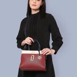 LAVIE LUXE Red Textured Medium Satchel Handbag-image-37