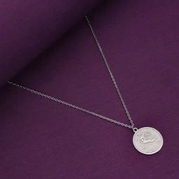 Kai Jewel Sterling Silver Minimalistic Aquarius Zodiac Engraved Disc Chain Necklace-image-79