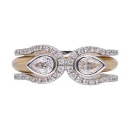 C. Krishniah Chetty Group Gold & Diamond Exquisite Two-Tone Infinity Dual Pear-Cut Ring-8