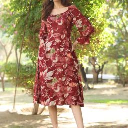 Janasya Maroon Dress-image-9