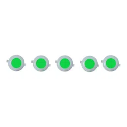 GENERIC 3 W Round Micro Deep Junction Light Ceiling Lamp Green (Pack of 5), G5-9