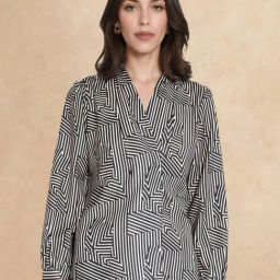 RAREISM Black Cotton Blend Printed Long Sleeves Top-picture-34