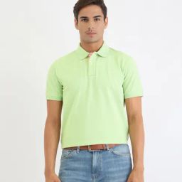 GANT Green Regular fit Solid Polo T-Shirt-image-37