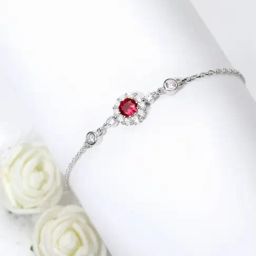 GIVA 925 Silver Ruby Red Sunshine Bracelet for Women & Girls-image-12