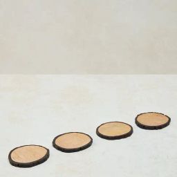 Westside Home Brown Wooden Coasters (Set of 4)-57