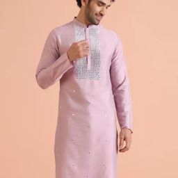 Kisah Pink Blended Regular Fit Embellished Kurta-image-67